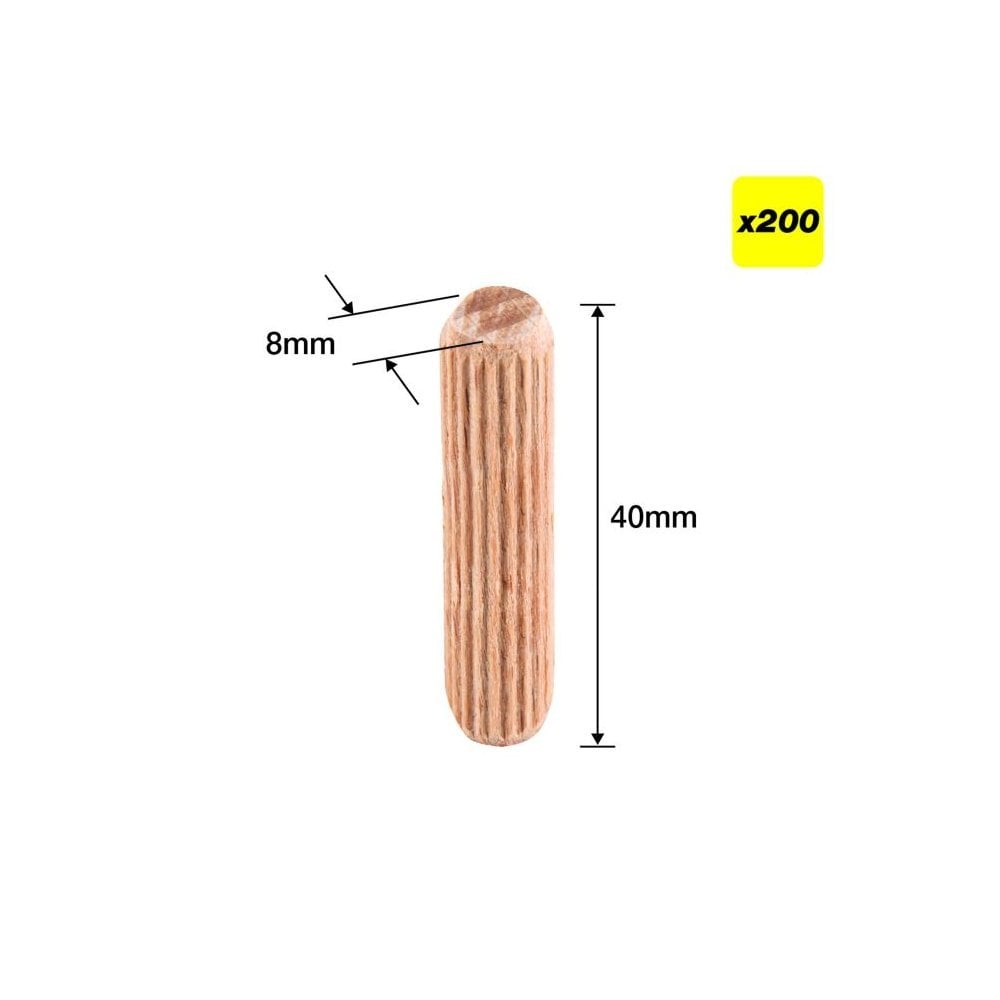 Trend DWL/8X40/200 8 x 40mm Wooden Dowels Pack of 200