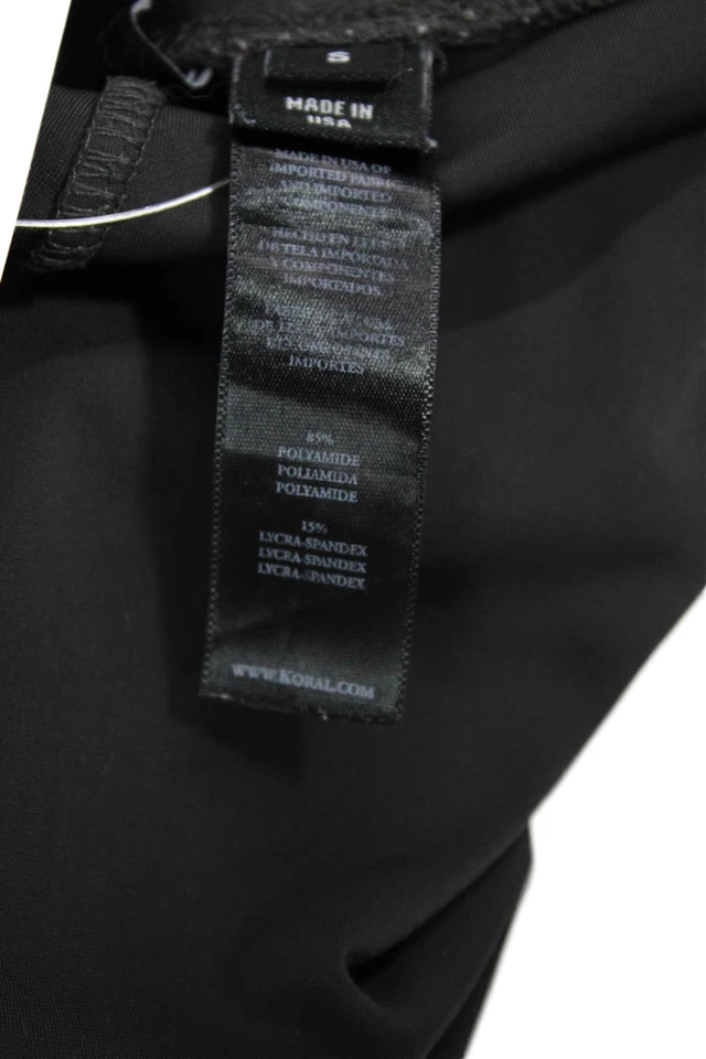 Legging para mujer Koral cintura alta largo completo ajustado brillante negro talla S Foto 4 de 4