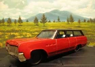 1963 BANDAI BUICK ESTATE WAGON friction tin car, Made in Japan Red/Black