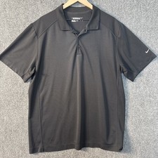 Nike Men Polo Shirt XL Black Golf Tour Performance Dri Fit Short Sleeve Logo