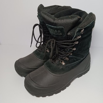 Field & Stream Mens Pac Black Suede Leather Boots Mens Sz 11 3M Water Resistant