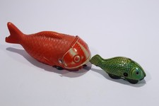 WHALE EATING FISH Collectible Marvelous Mechanical Plastic Whale And Tin Fish