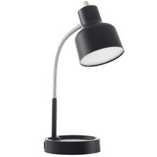 LED Desk Lamp with USB Charging Hub AC Outlet and Storage Tray Matte Black