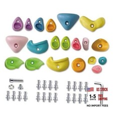 Rock Climbing Holds for Kids, 20 PCS Rock Wall Holds with 20 Pcs - Pastel Color