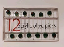 Vintage Acrylic Olive Picks Set Of 12 Boston Warehouse Barware NEW Open Box
