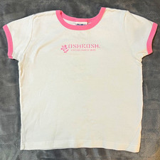 Vintage 90s OshKosh B'gosh trusts Tide Girls 6X white/pink tshirt Made in USA