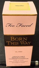 Too Faced Born This Way Oil Free Foundation - Vanilla - 1 oz/30 ml - New in Box