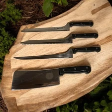Ronco Showtime Six Star Set of 4 Knives #1 , #3 filet, #6 saw and #11 cleaver