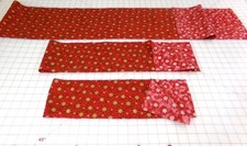Christmas Star Fabric Remnant Lot of 3-pieces. 3-sizes. Washed. J25-793