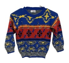 Vintage 90s Kids Youth Toddler Health-Tex Knit Argyle Sweater Size 6