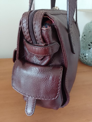 Radley Chestnut Brown/Burgundy Leather  Shoulder Bag In Excellent Condition - Bild 11 von 22