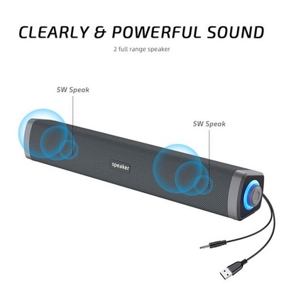 USB PC Lautsprecher Stereo Bass Speaker Multimedia Soundbar für Computer Laptop