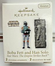 Hallmark Keepsake STAR WARS Boba Fett and Han Solo Miniature Mini Ornament 2010