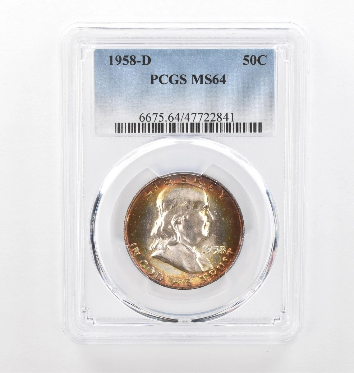 PCGS Certified MS 64 Graded 1958 Franklin Half Dollars (1948-1963