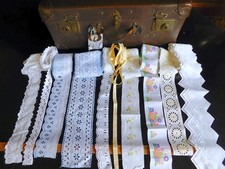 KONVOLUT SPITZEN BORTEN BAUMWOLLE UNBENUTZT NÄHEN BASTELN (A)