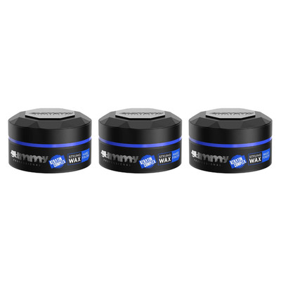 3X Fonex Gummy Hard Finish Haarwachs 150 ml Hairwax extra harten Halt Glanz Blau