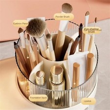 Desktop 360 Degree Rotating Make-Up Organizer Cosmetic Storage Box Brush Holder