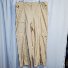 Women's XXL Beige Wide Leg Cargo Pants - Wild Fable 100 Cotton Stretch Waist