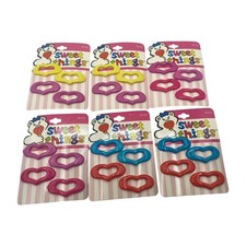 Sweet Things Barrettes NOS Vintage Hair Clips Jean Wire Lot 6 Cards Kids Colors