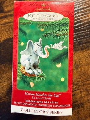 Hallmark Horton Hatches the Egg Set of 2 Ornaments Dr. Seuss 2001