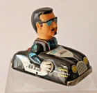 VINTAGE 1966 MARX TIN LITHO FRICTION CAR  AGENT 012   4" LONG  NICE (B)