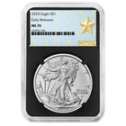 2023 $1 1-oz American Silver Eagle NGC MS70 ER West Point Star Label Retro Core