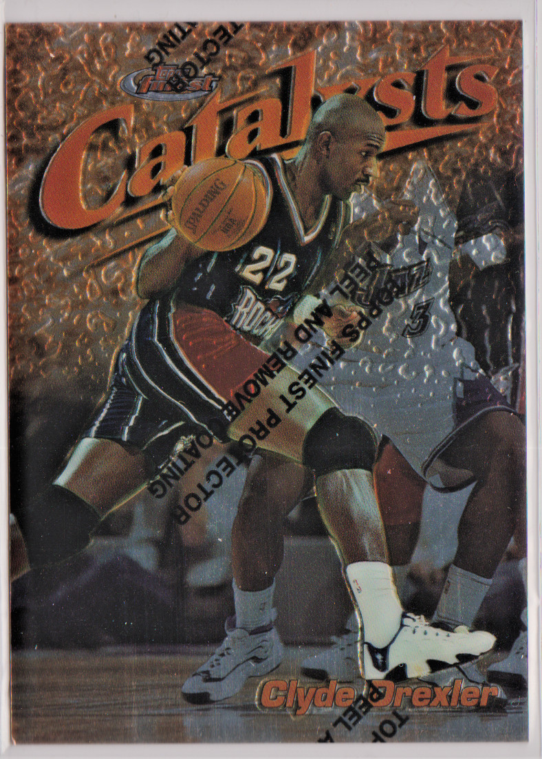 Clyde Drexler Houston Rockets Guard 1997-98 Finest Catalysis Card # 6 NrMt
