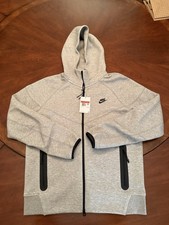 NEW NIKE TECH FLEECE JACKET MENS SZ L FB7921-063 GRAY FULL-ZIP UP HOOD NWT