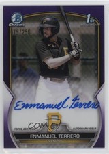 2023 Bowman Chrome Prospect Purple Refractor 75/250 Enmanuel Terrero Auto 10no