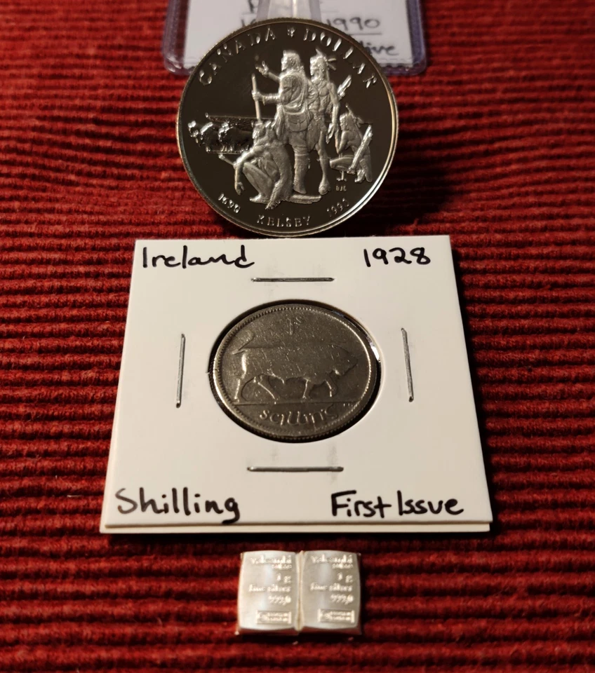 LOT 1990 Canada Dollar, 1928 Ireland, Switzerland SILVER 0.56oz ASW | FREE SHIP - Image 2 of 4