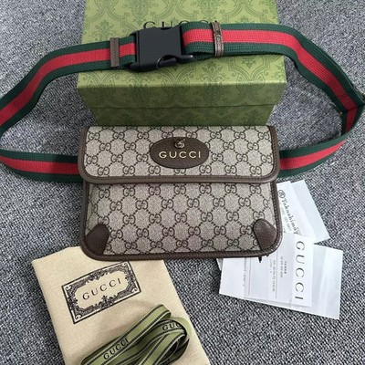 GUCCI Neo GG Supreme Leather Belt Bag Beige