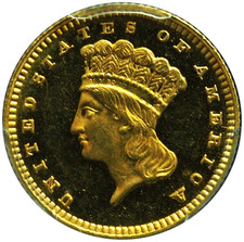 Proof 1888 $1 Gold Indian Princess PR64 CAMEO PCGS - Stellar Gold Rarity!