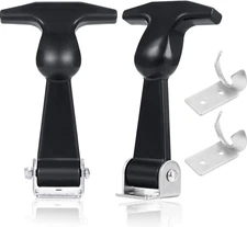 Mudder 2 Pcs Elastic Stainless Steel Rubber Hood Catch Flexible T-Handle Hasp