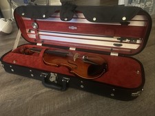 Student-Issued Violin Real Wood Brown 4/4 With Bow Case Shoulder Rest  Rosin