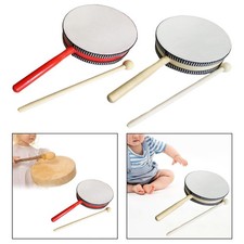 Kids Drum Hand Drum Toy Montessori Early Learning with Drumstick Percussion Toy