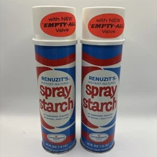 (2) Vintage Renuzit Instant-Natural Spray Starch Good Housekeeping 20 Oz Prop