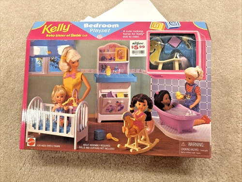 Vintage 1998 Kelly Baby Sister Barbie Bedroom Playset Mattel #67716-91 NEW NIB