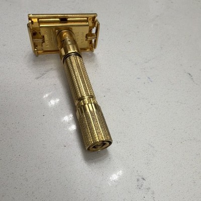 1959 Gillete 24k Gold Fatboy Adjustable Safety Razor Fully Restored