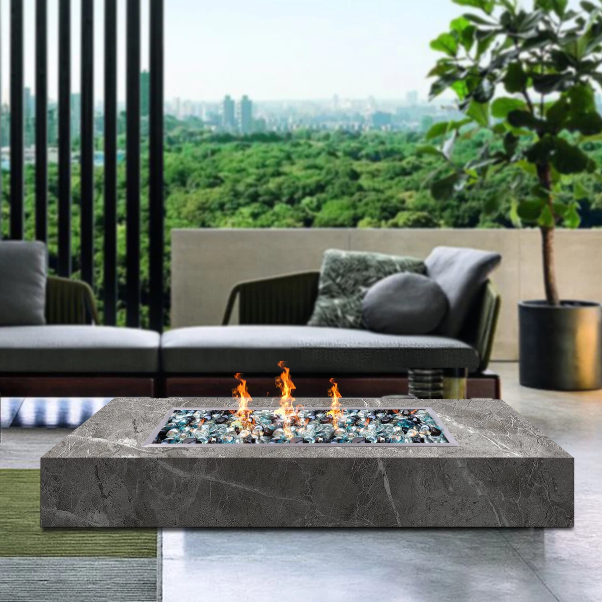 Natural Gas Fire Pit Pan 61x8u0026#034; Burner Stainless Steel Linear Heater  90,000 BTU | eBay