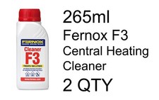 2 x Fernox F3 Central Heating Cleaner 265 ml Optimises Efficiency 62455