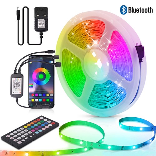 1-30M LED Strip Lights 5050 RGB WiFi Bluetooth Color Change Remote for Rooms Bar - Picture 15 of 17