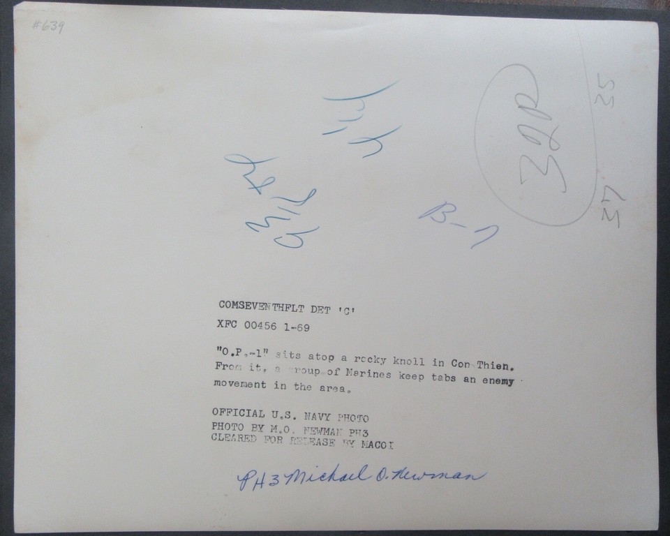 VIETNAM WAR PRESS RELEASE US NAVY 8X10 PHOTO OBSERVATION POST CON THIEN