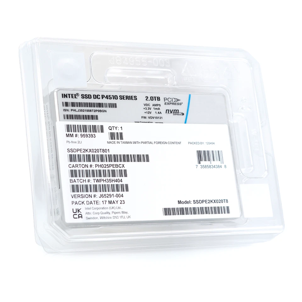 Intel SSD DC P4610 1.6TB 3.2TB 6.4TB NVME U.2 2.5" PCIE Series Solid State LOT - Image 3 of 3