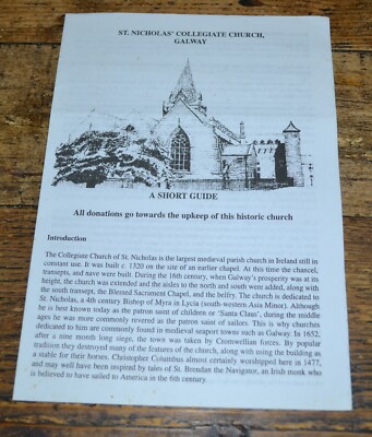 Stiftskirche St. Nikolaus Galway - Ein kurzer Leitfaden (4-seitiges Heft)