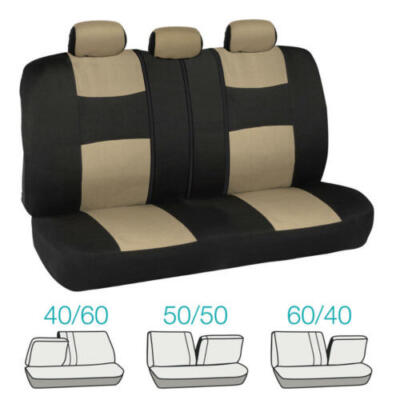 Faux Leather Car Seat Covers Rear Set, Split Rear Bench Seat Covers for