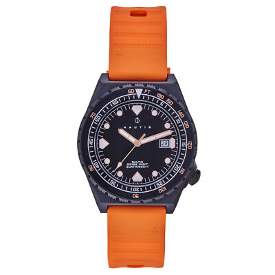Strap Nautis 316l Nautis Baltic Strap Watch W/Date Black/Orange