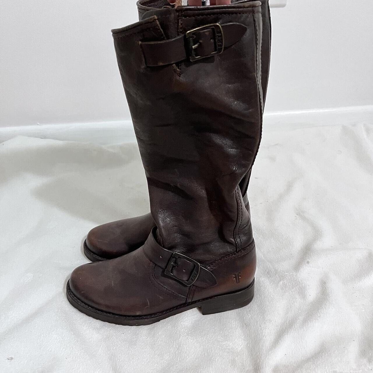 Frye Veronica Slouch Brown Leather Long Boots Siz… - image 2