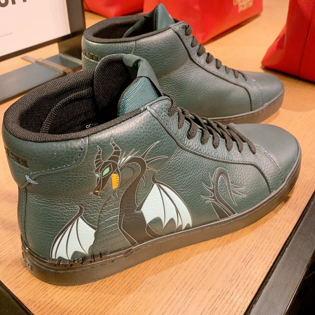 NWB Coach MEN'S Disney Clip High Top Sneaker With Maleficent