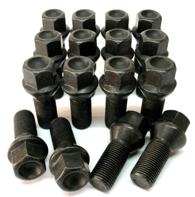 M14 x 1,25 Gewinde Kegel Sitz 17mm Sechskant Alufelgen Radschrauben Schwarz O.E Style BMW x 16