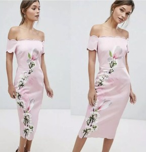 olyva harmony scallop trim bardot dress